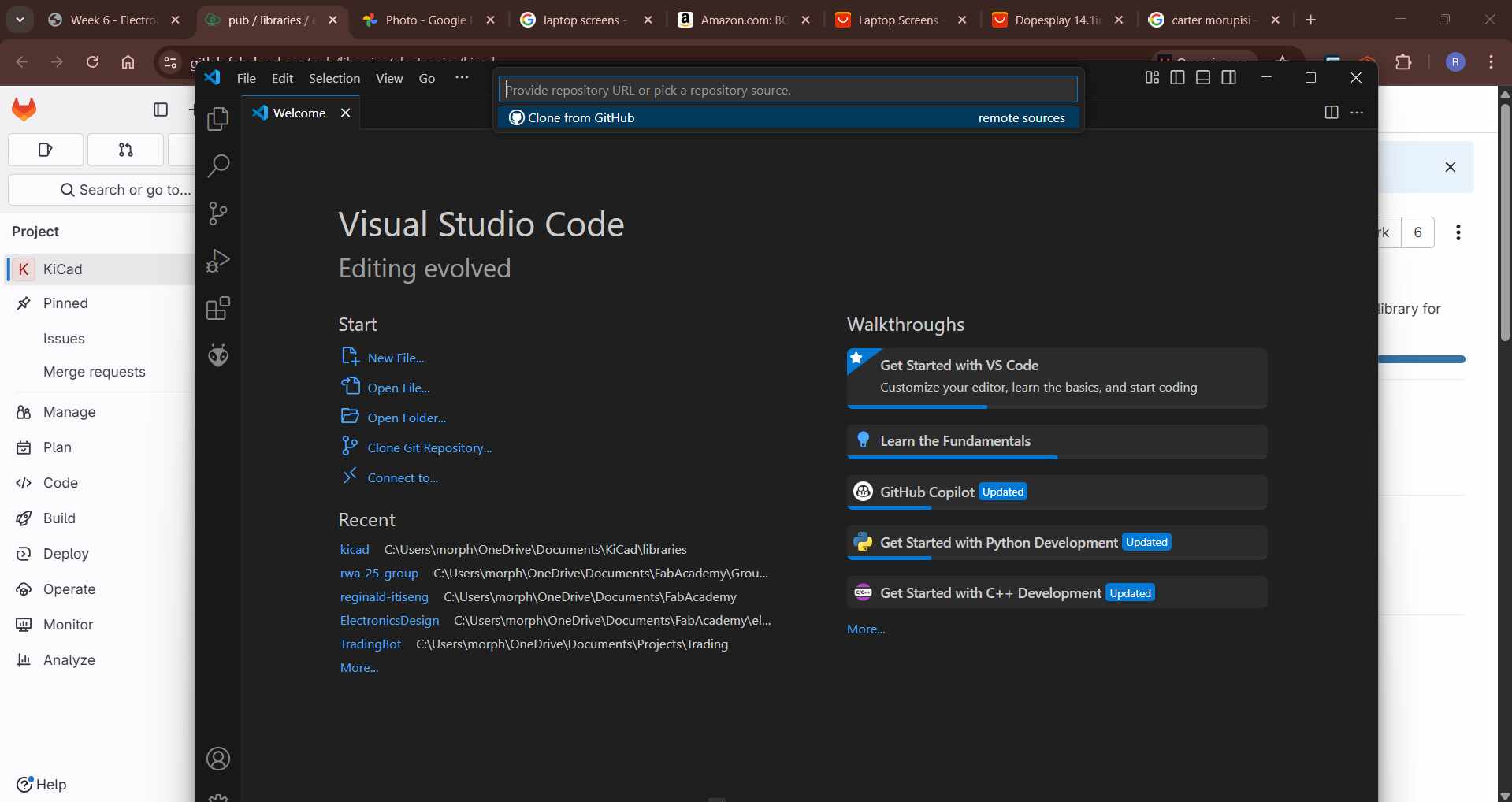 Cloning repository in Visual Studio Code